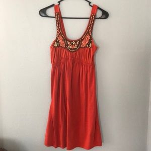 Burnt orange Bailey girl dress with beading